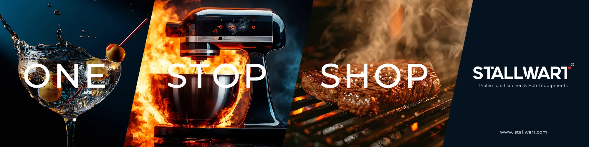 Stallwart – One-stop shop for professional kitchen and hotel equipment, including beverages, blenders, and grills.