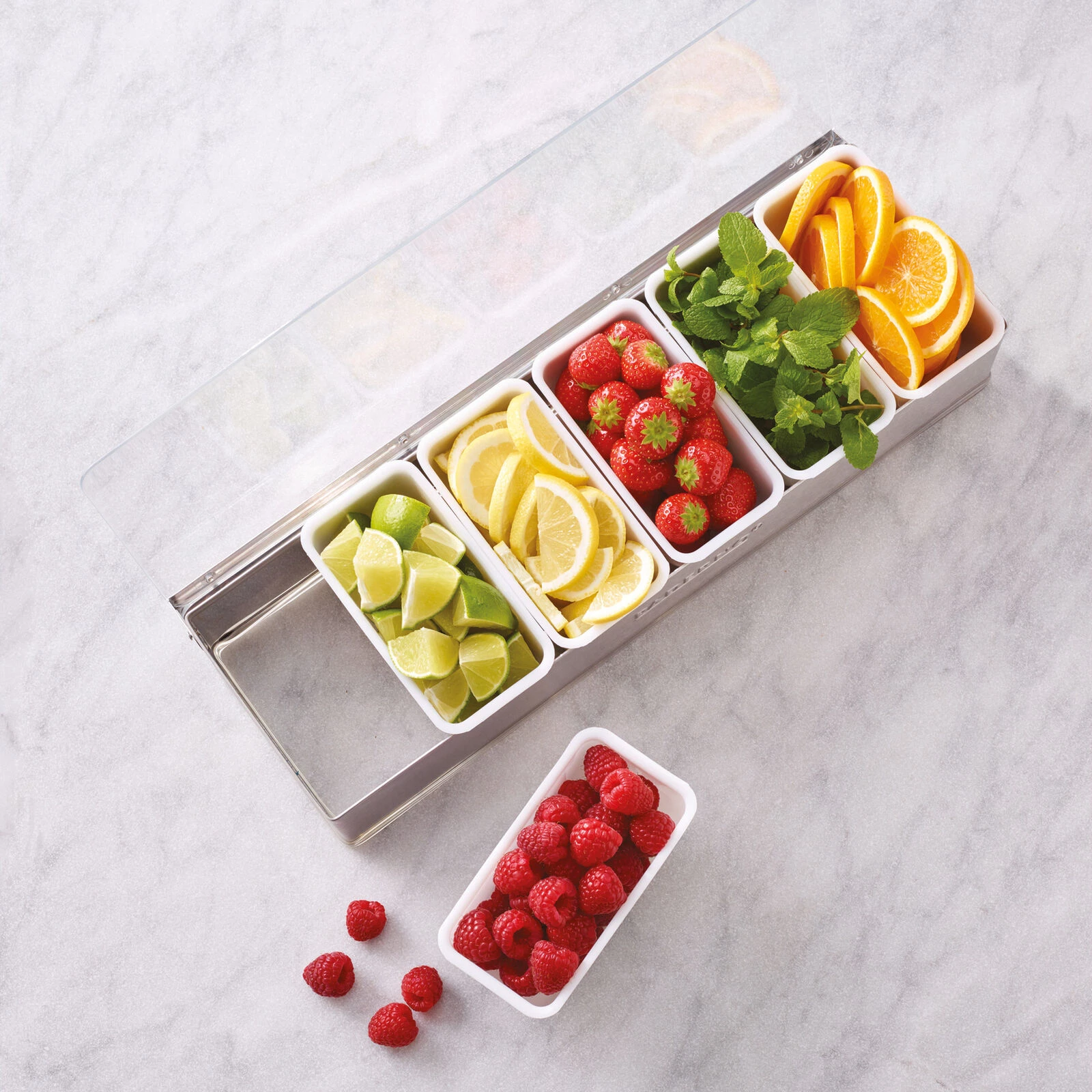 CONDIMENT HOLDER 4 BOX STAINLESS STEEL