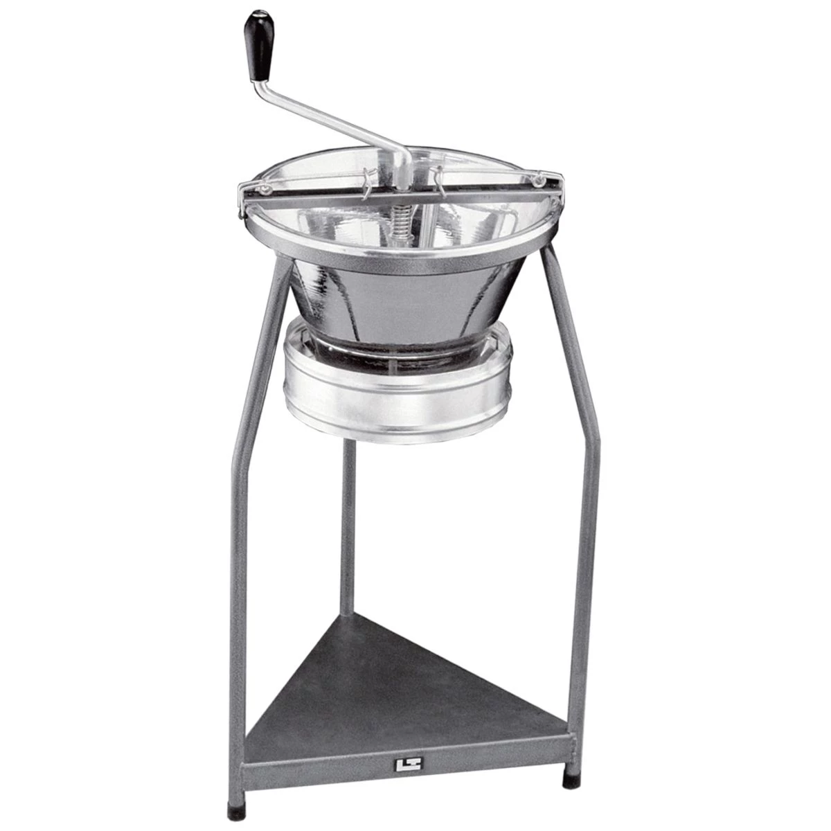 MOULIN A LEGUMES N°10 EN ACIER ETAMINÉ SUR PIED AVEC GRILLE 3MM