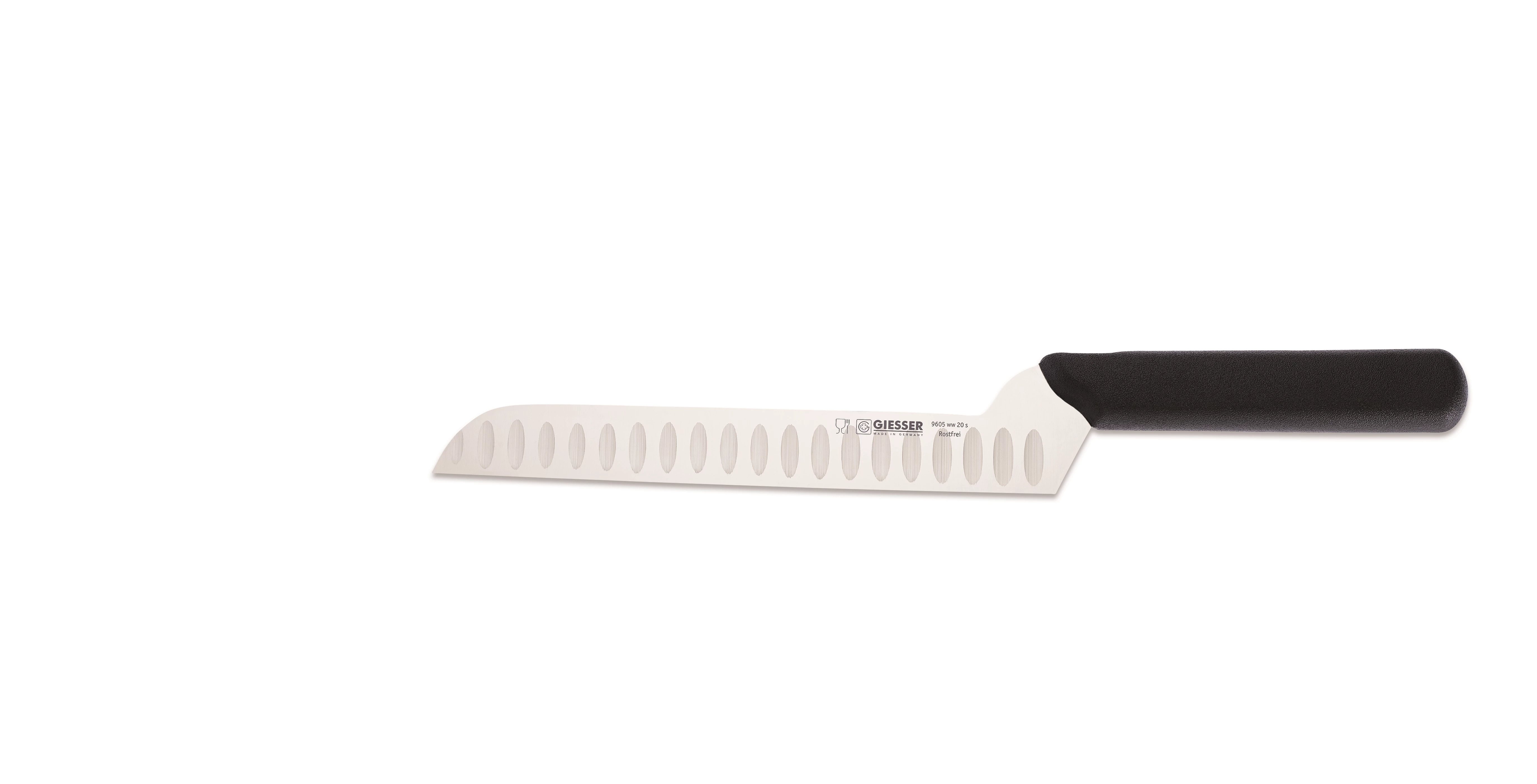 CHEESE KNIFE, SCALLOPED EDGE, BLACK 20 CM