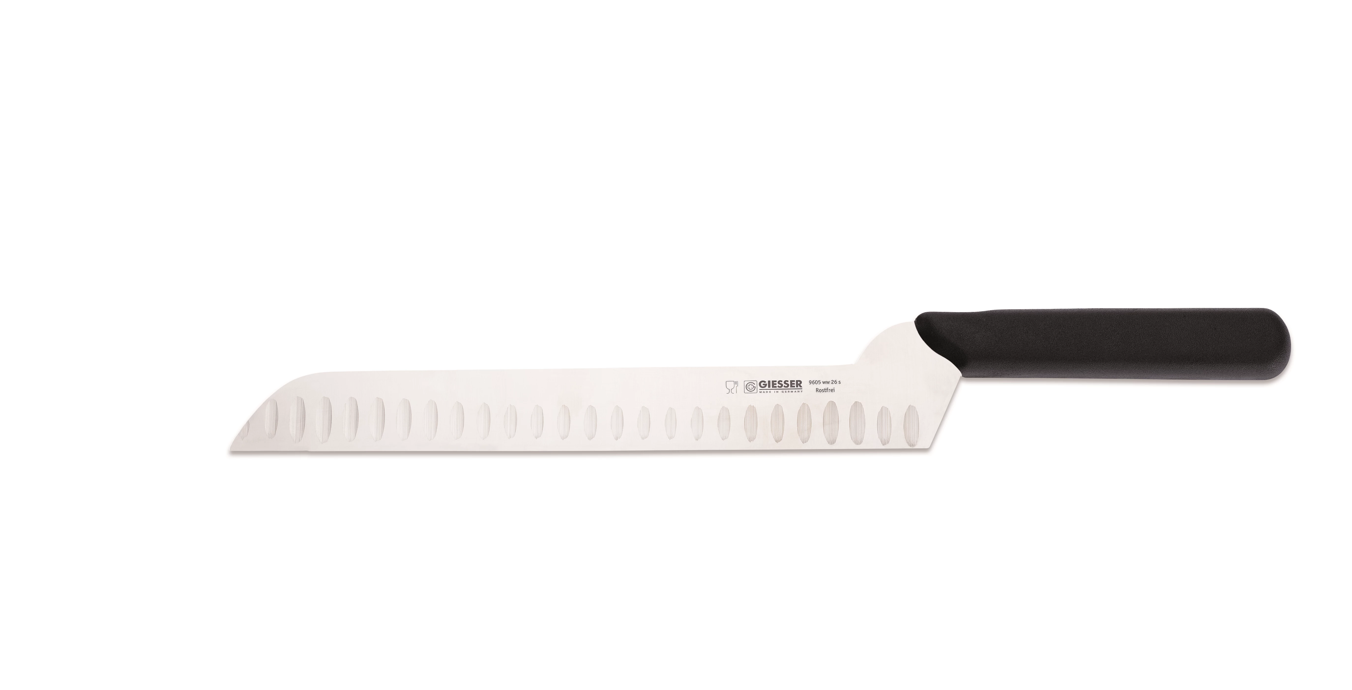 CHEESE KNIFE, SCALLOPED EDGE, BLACK 26 CM