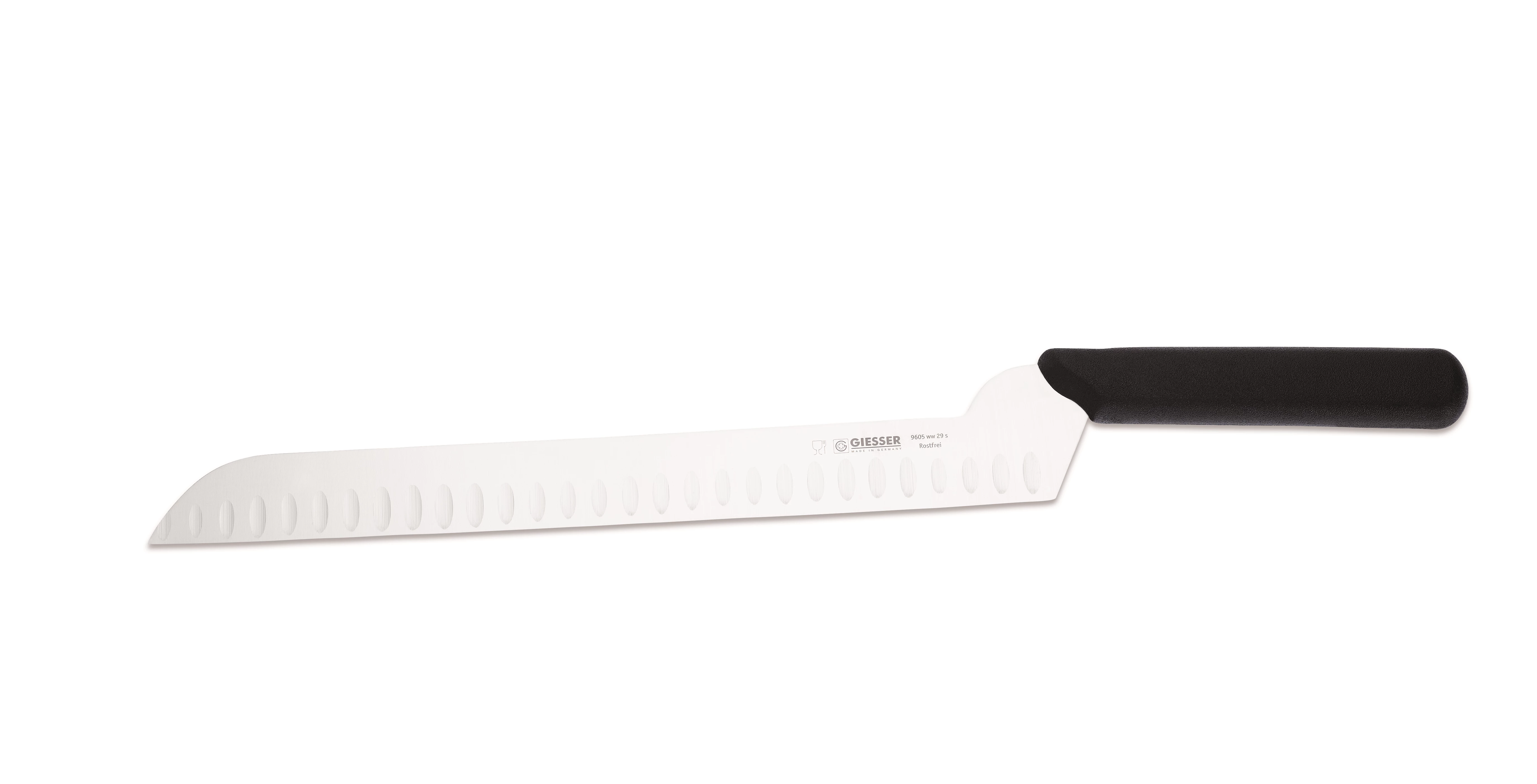 CHEESE KNIFE, SCALLOPED EDGE, BLACK 29 CM